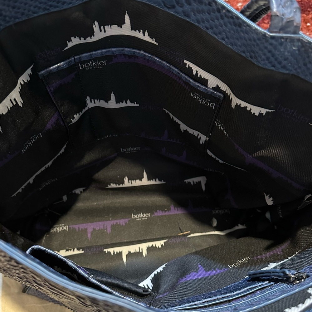 Botkier Leather Soho Blue Python Embossed Tote Wi… - image 2